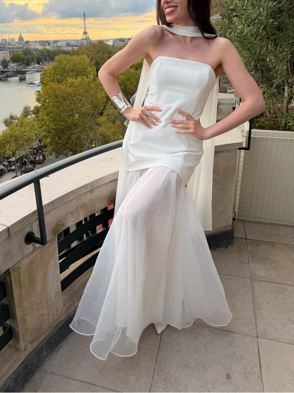 Six Stories EMILIA Bandeau Drop Waist Maxi Dress – White size 4 - Picture 2 of 11
